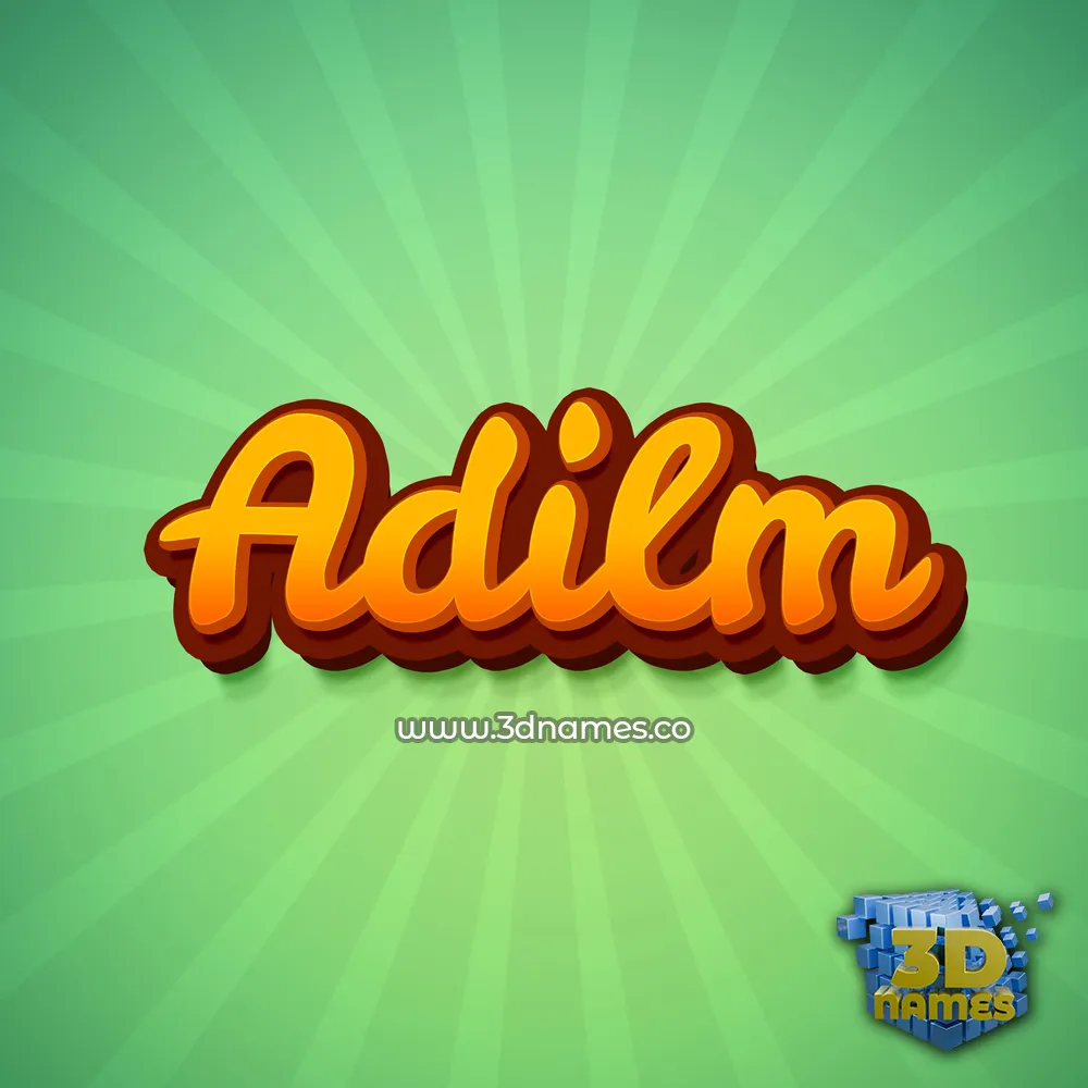 adilm in Green Rays style - 3D name wallpaper