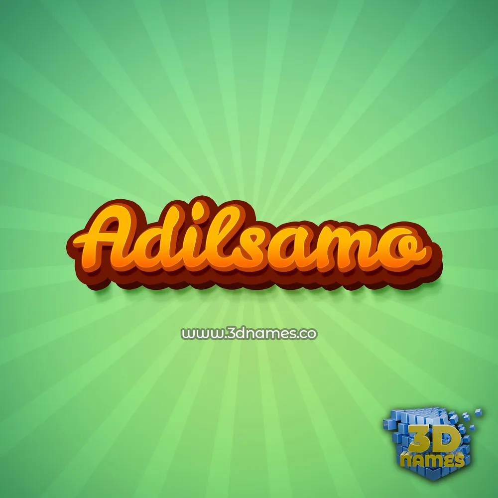 adilsamo in Green Rays style - 3D name wallpaper