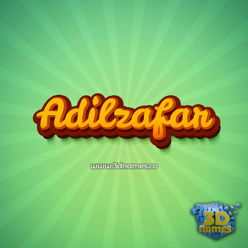 adilzafar in Green Rays style - 3D name wallpaper