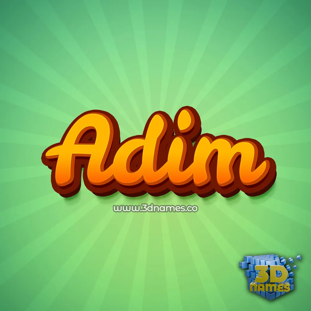 adim in Green Rays style - 3D name wallpaper