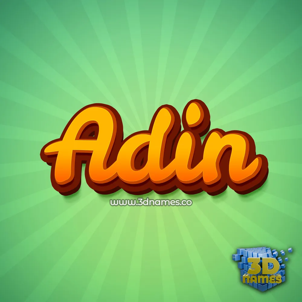 adin in Green Rays style - 3D name wallpaper