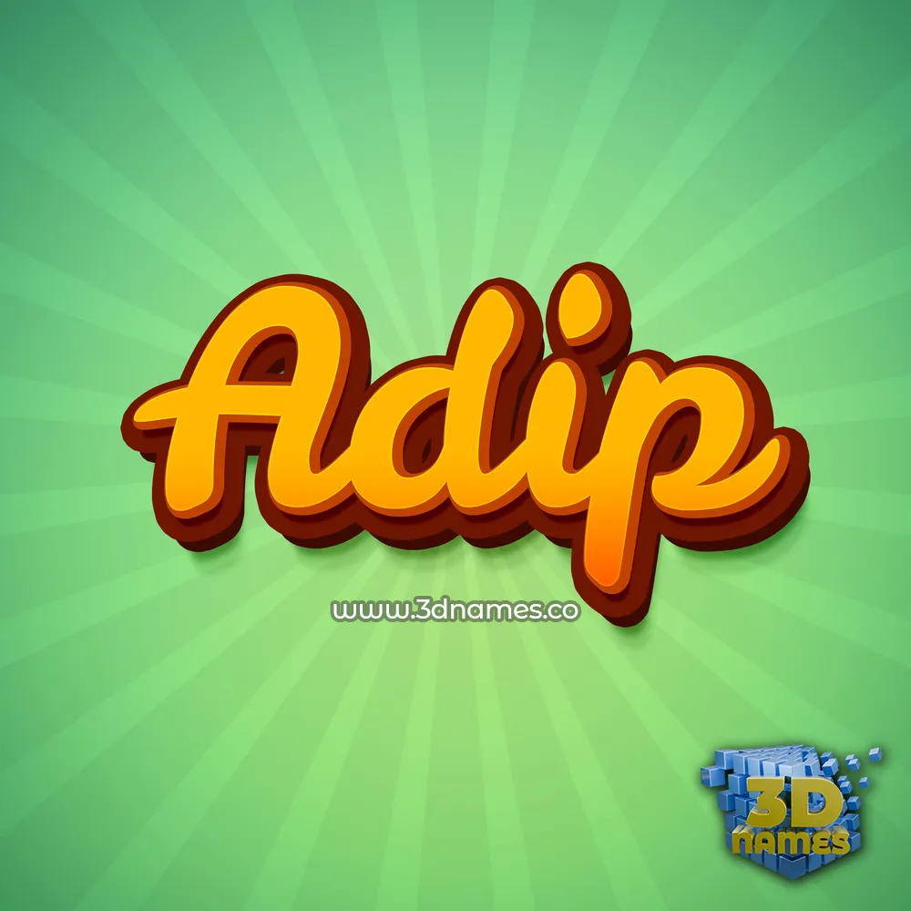 adip in Green Rays style - 3D name wallpaper