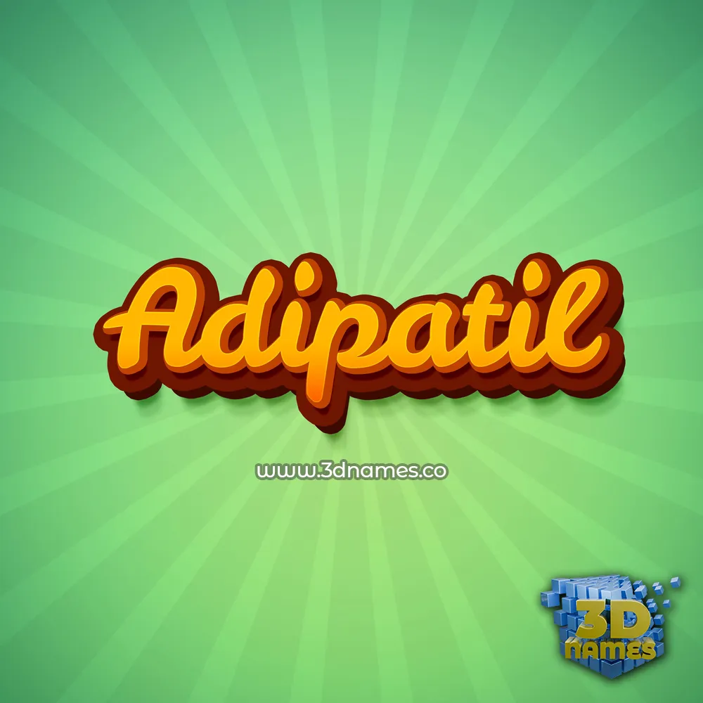 adipatil in Green Rays style - 3D name wallpaper