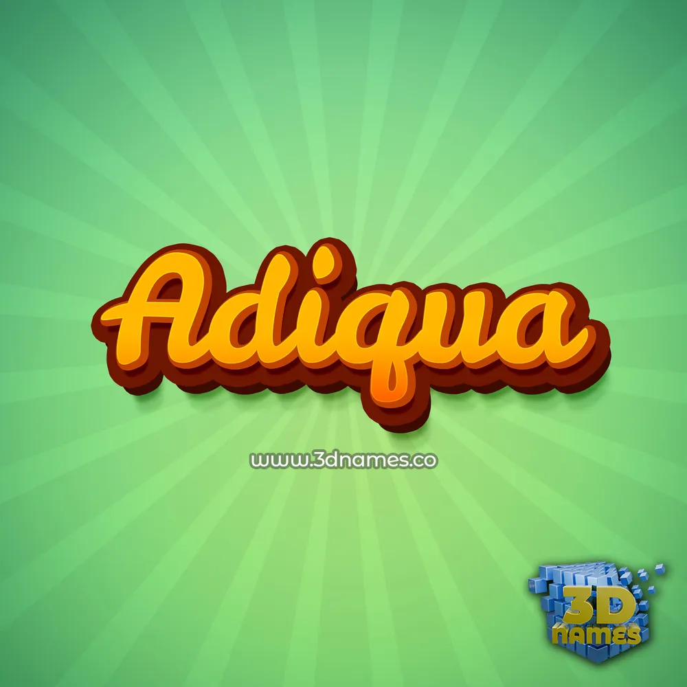 adiqua in Green Rays style - 3D name wallpaper