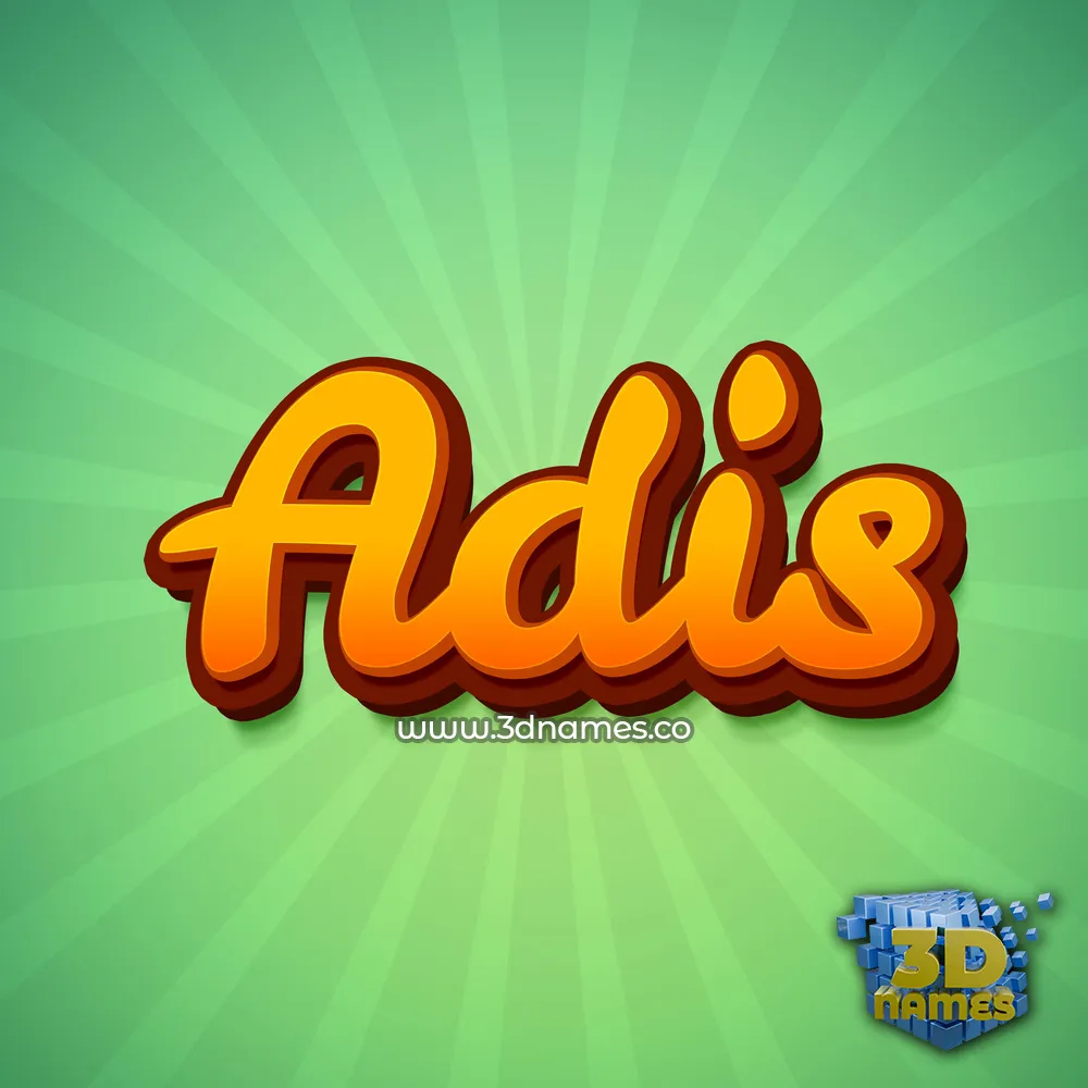 adis in Green Rays style - 3D name wallpaper