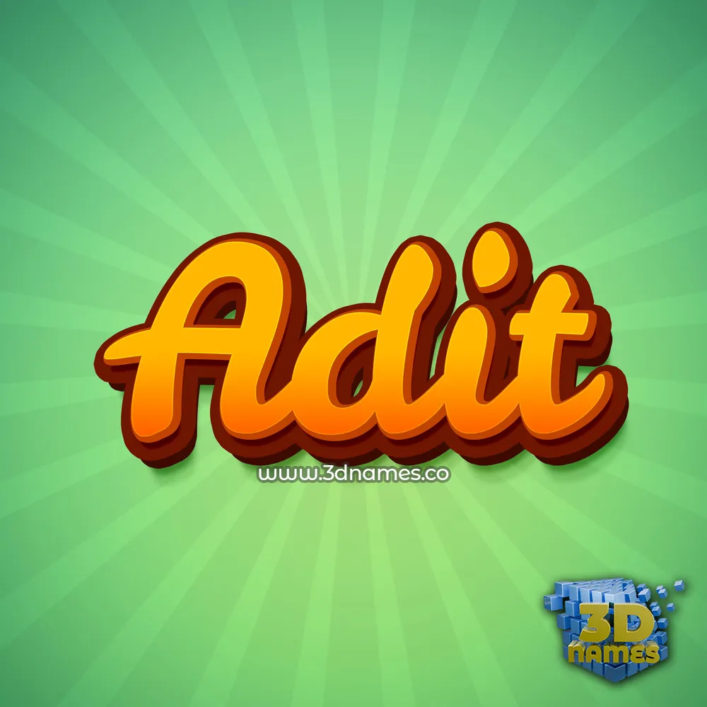 adit in Green Rays style - 3D name wallpaper