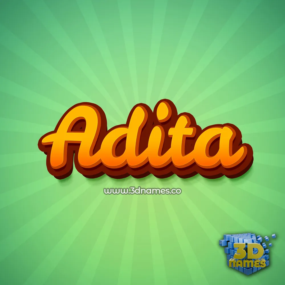 adita in Green Rays style - 3D name wallpaper