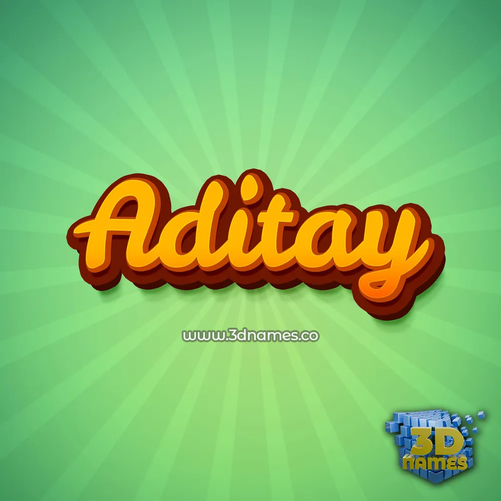 aditay in Green Rays style - 3D name wallpaper