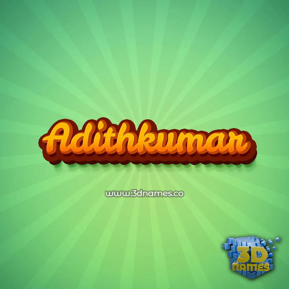 adithkumar in Green Rays style - 3D name wallpaper