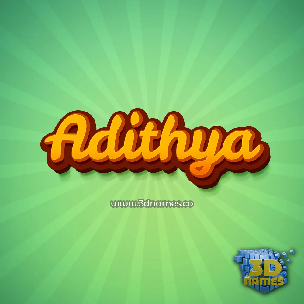 adithya in Green Rays style - 3D name wallpaper