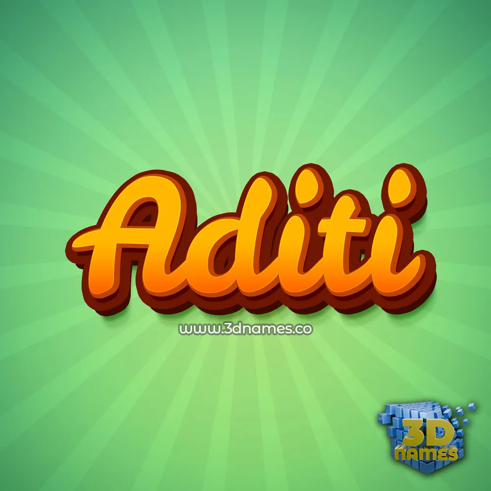 aditi in Green Rays style - 3D name wallpaper
