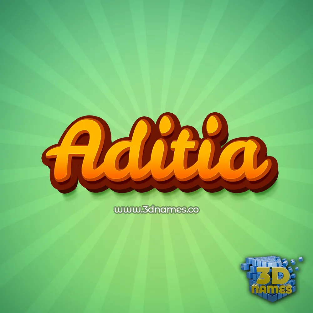aditia in Green Rays style - 3D name wallpaper