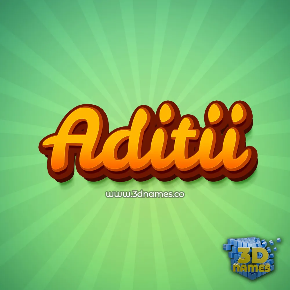 aditii in Green Rays style - 3D name wallpaper