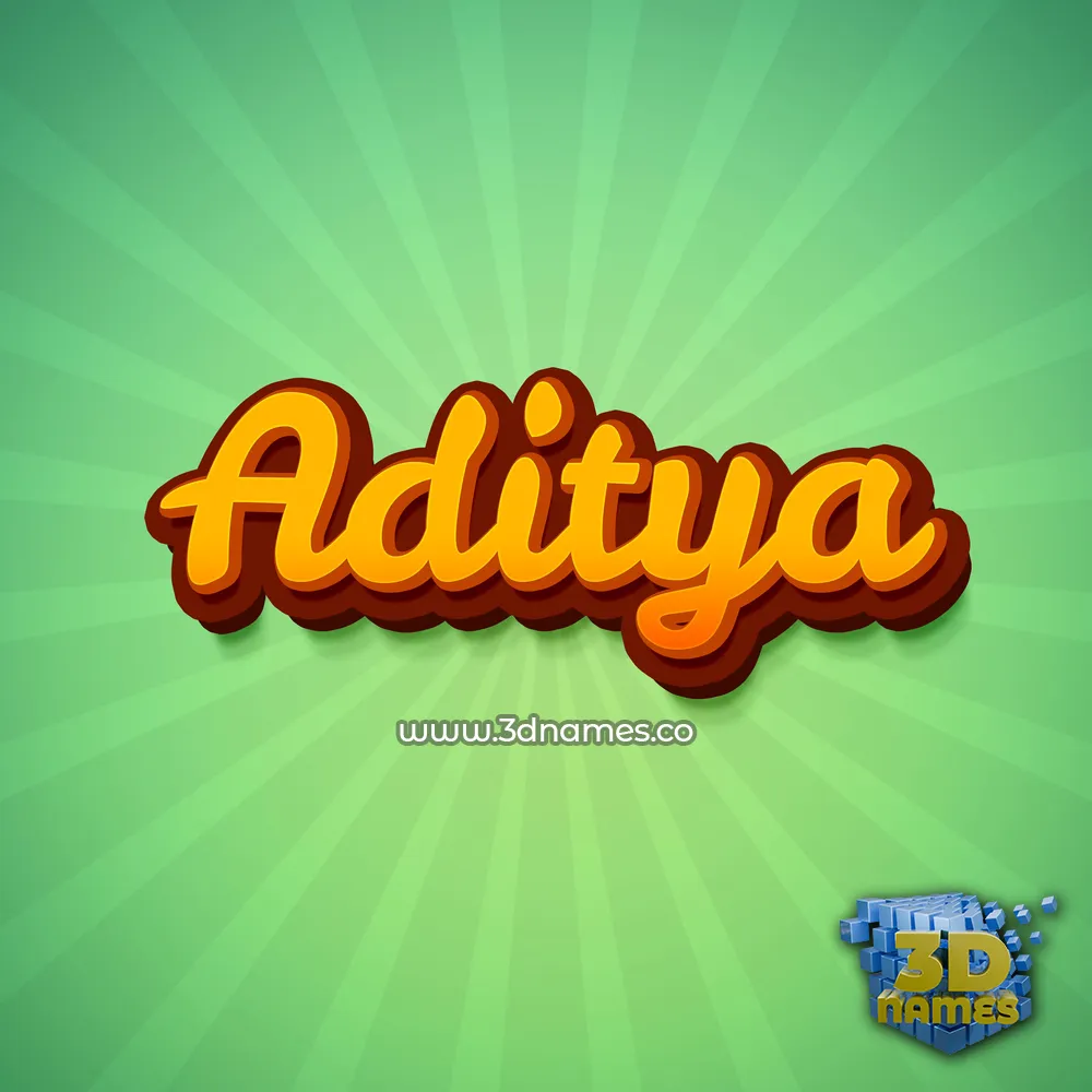 aditya in Green Rays style - 3D name wallpaper