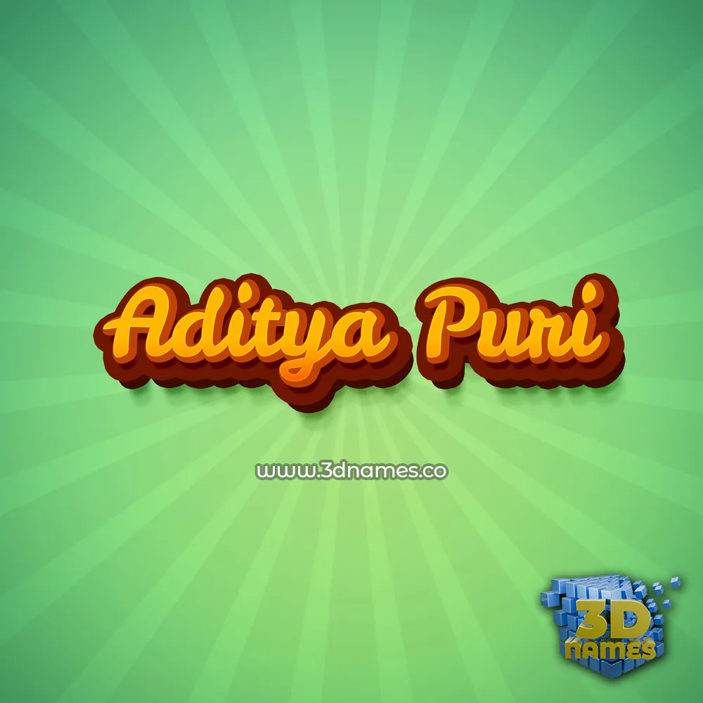 aditya puri in Green Rays style - 3D name wallpaper