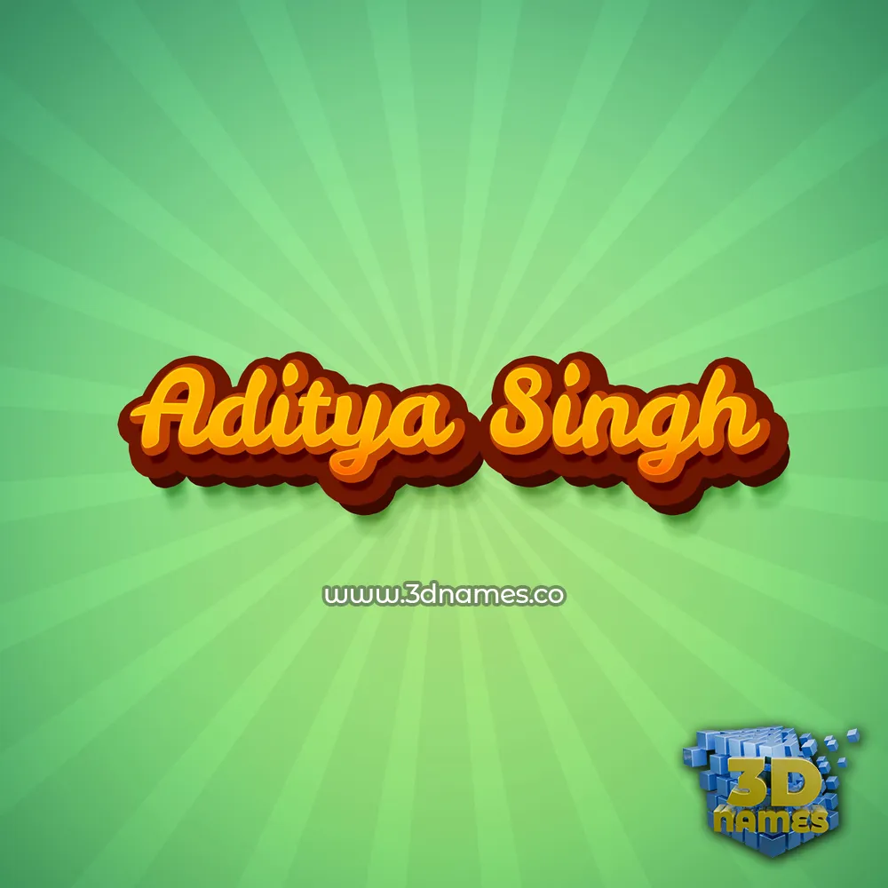 aditya singh in Green Rays style - 3D name wallpaper