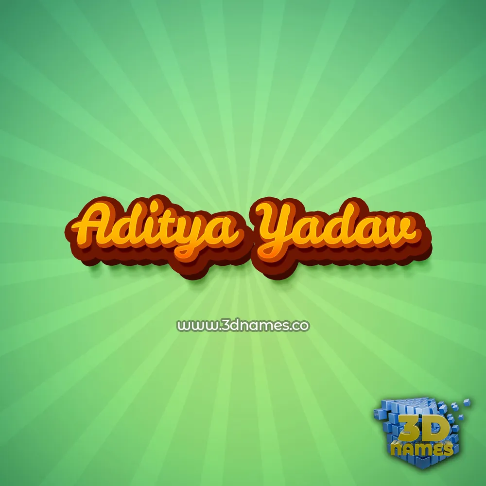 aditya yadav in Green Rays style - 3D name wallpaper