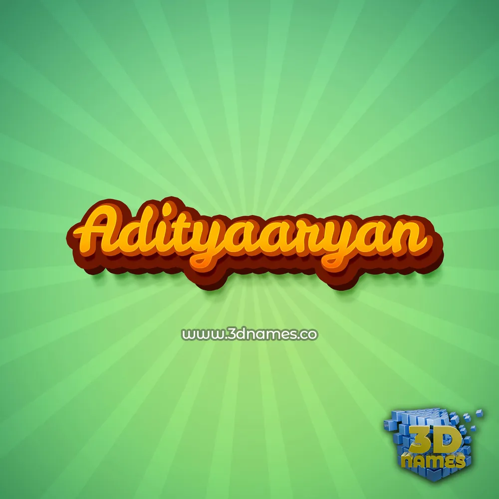 adityaaryan in Green Rays style - 3D name wallpaper