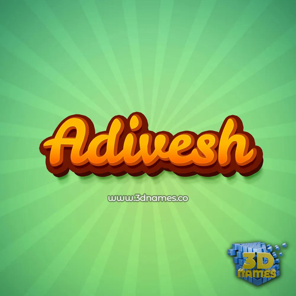 adivesh in Green Rays style - 3D name wallpaper