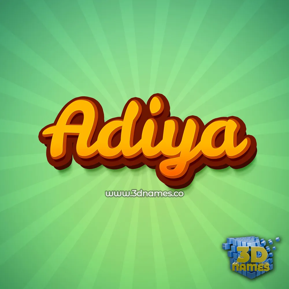 adiya in Green Rays style - 3D name wallpaper