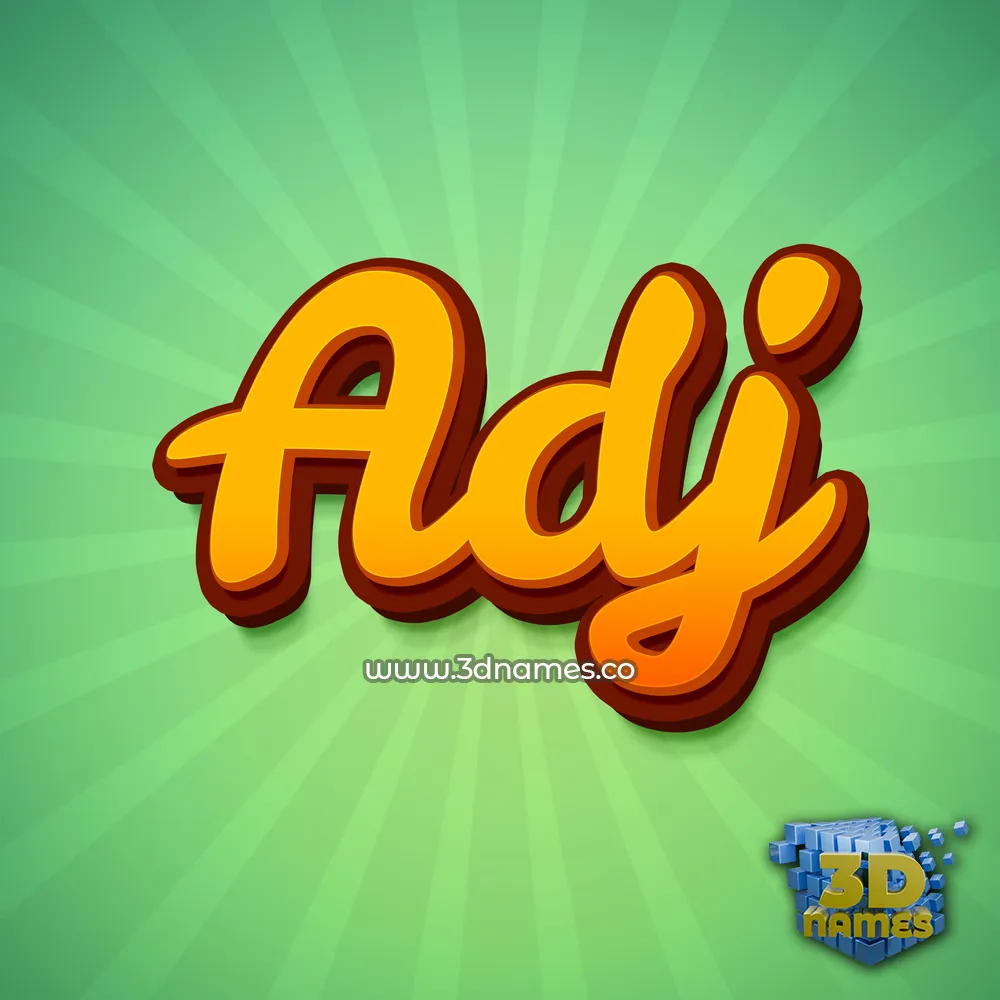 adj in Green Rays style - 3D name wallpaper