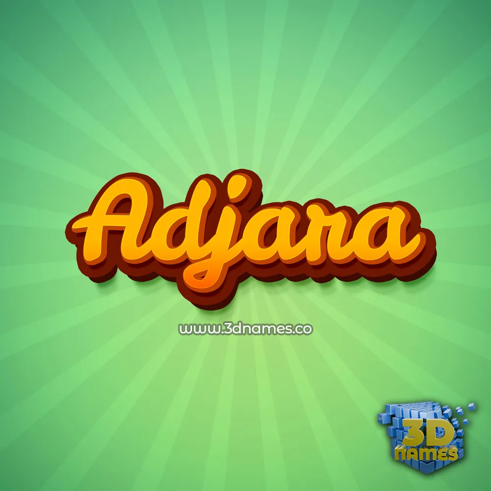 adjara in Green Rays style - 3D name wallpaper