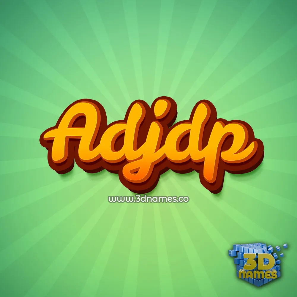 adjdp in Green Rays style - 3D name wallpaper