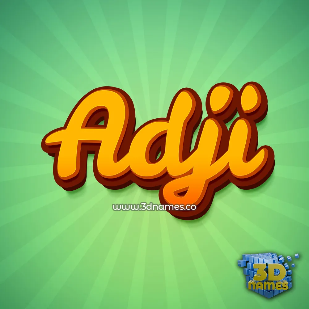 adji in Green Rays style - 3D name wallpaper