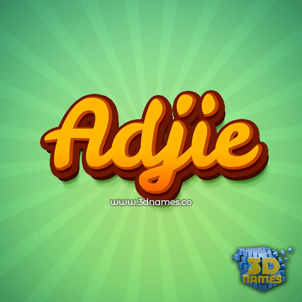 adjie in Green Rays style - 3D name wallpaper