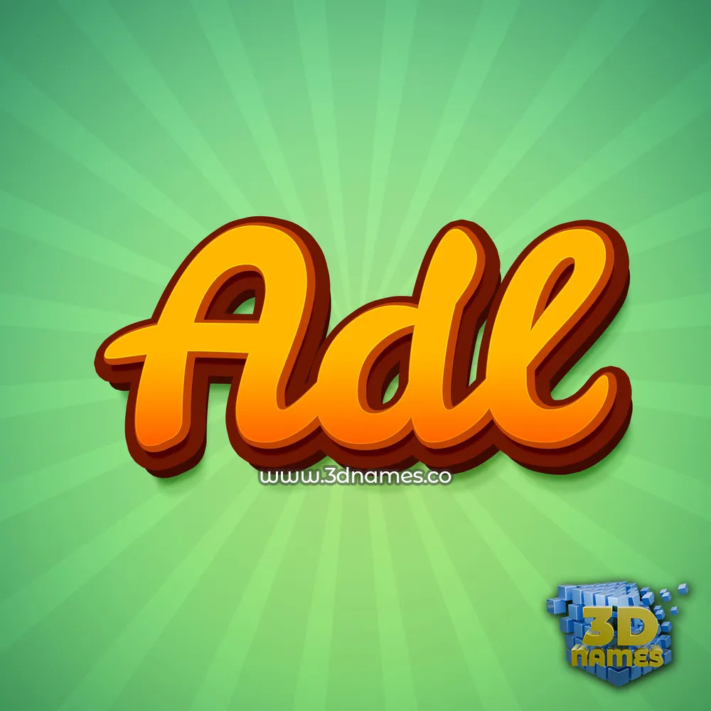 adl in Green Rays style - 3D name wallpaper