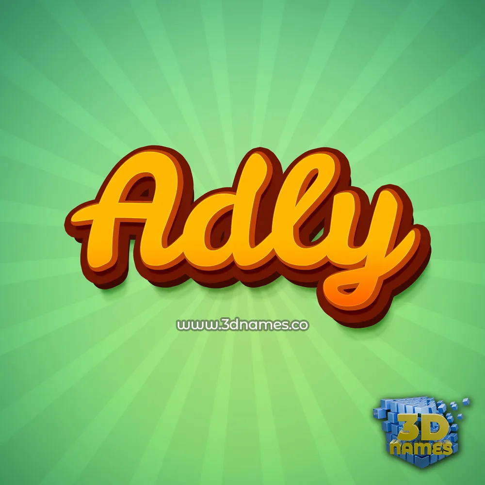 adly in Green Rays style - 3D name wallpaper