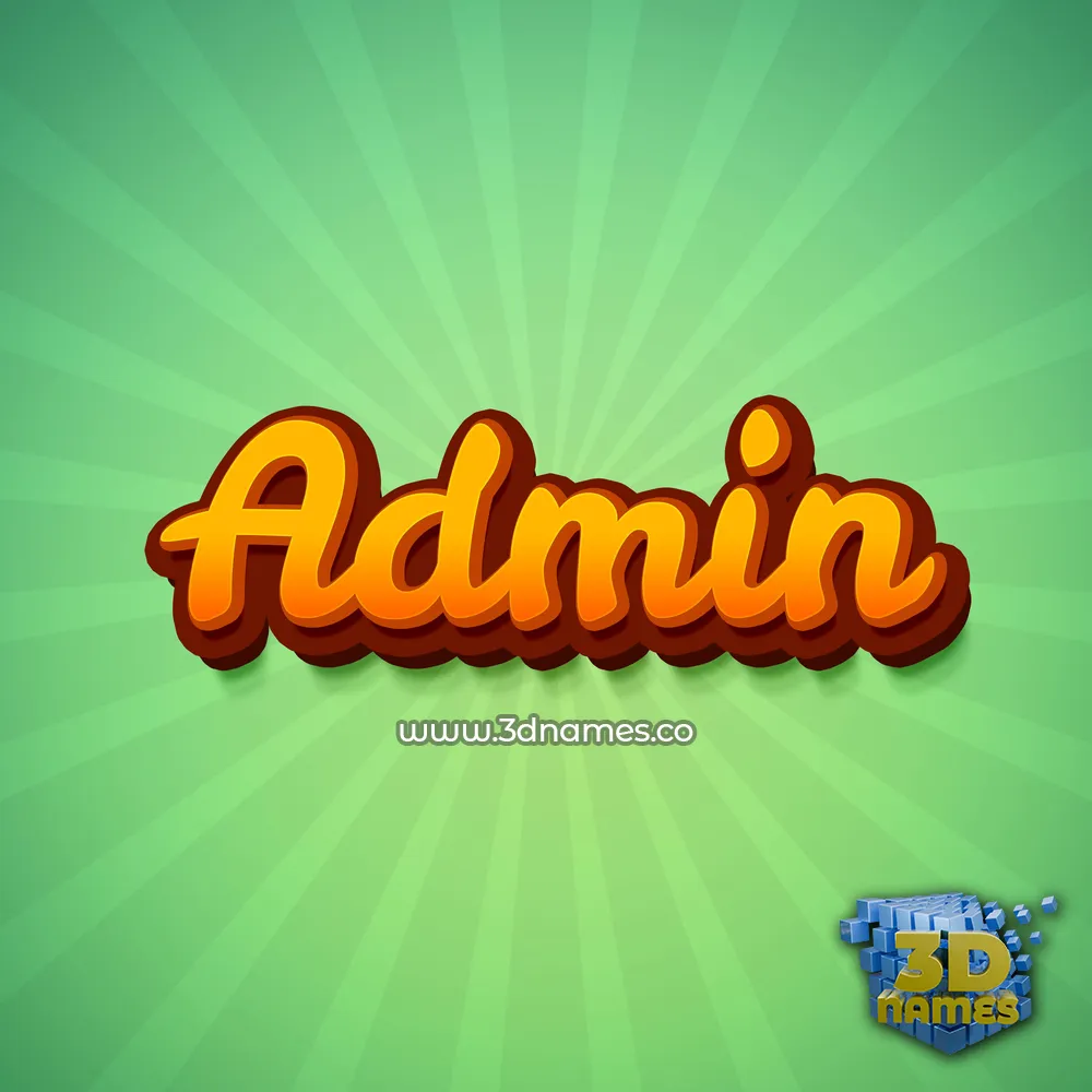 admin in Green Rays style - 3D name wallpaper