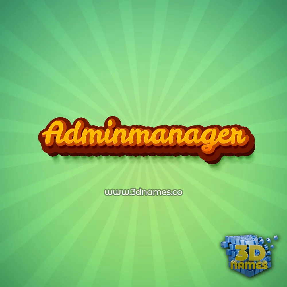 adminmanager in Green Rays style - 3D name wallpaper