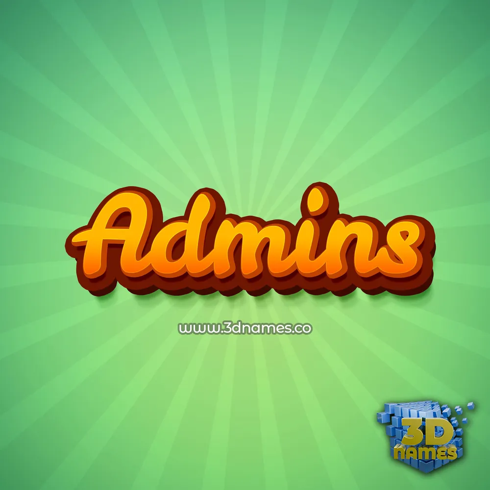 admins in Green Rays style - 3D name wallpaper