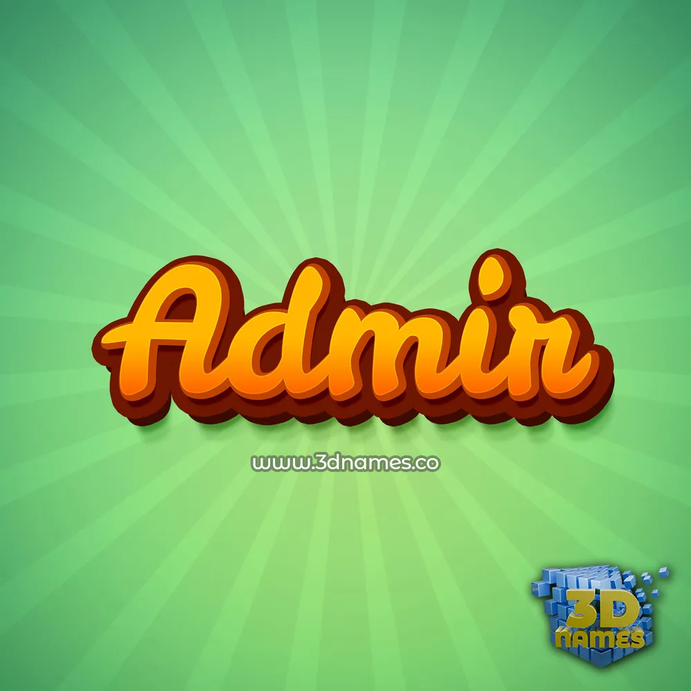 admir in Green Rays style - 3D name wallpaper