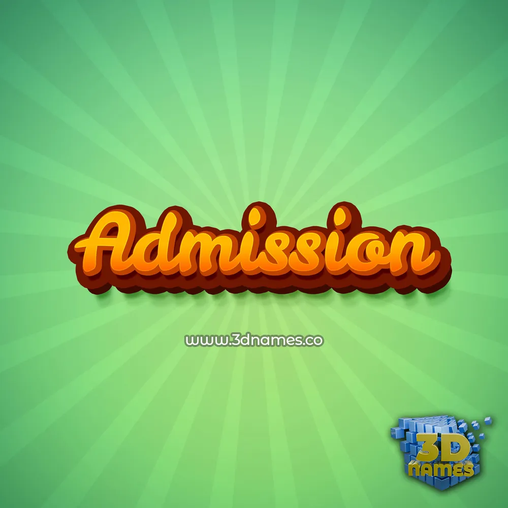 admission in Green Rays style - 3D name wallpaper