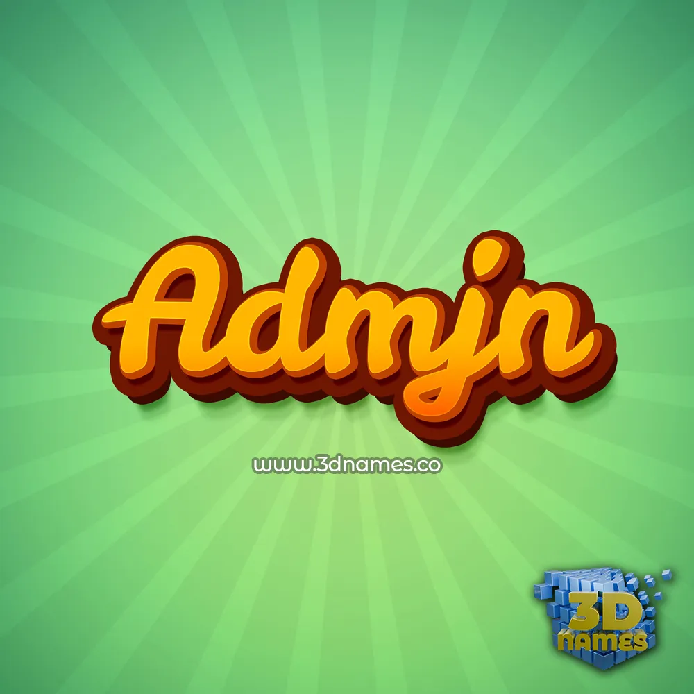 admjn in Green Rays style - 3D name wallpaper