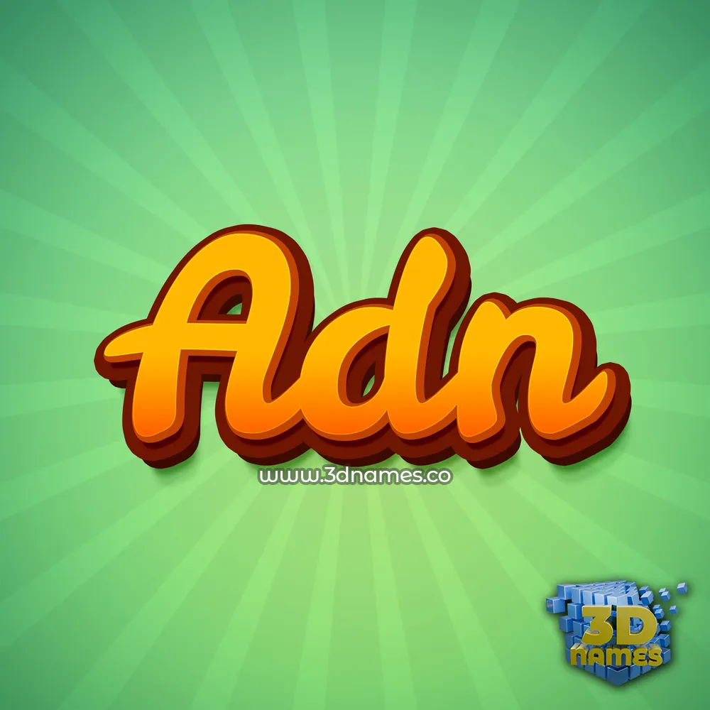 adn in Green Rays style - 3D name wallpaper