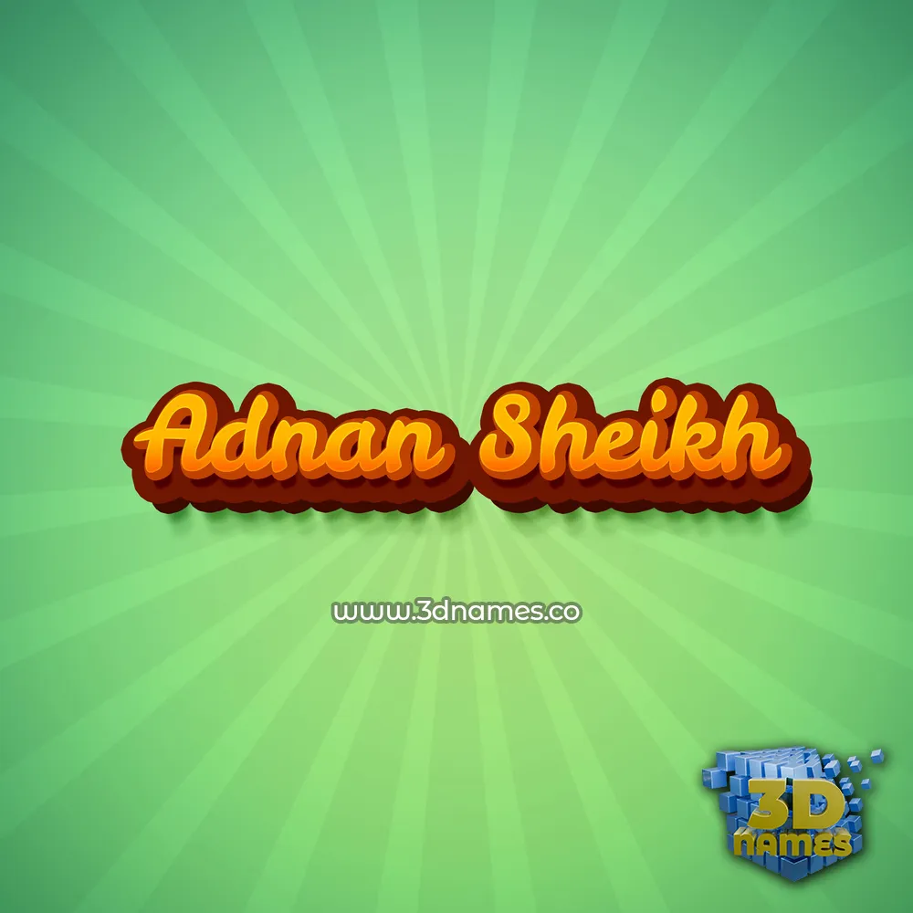 adnan sheikh in Green Rays style - 3D name wallpaper