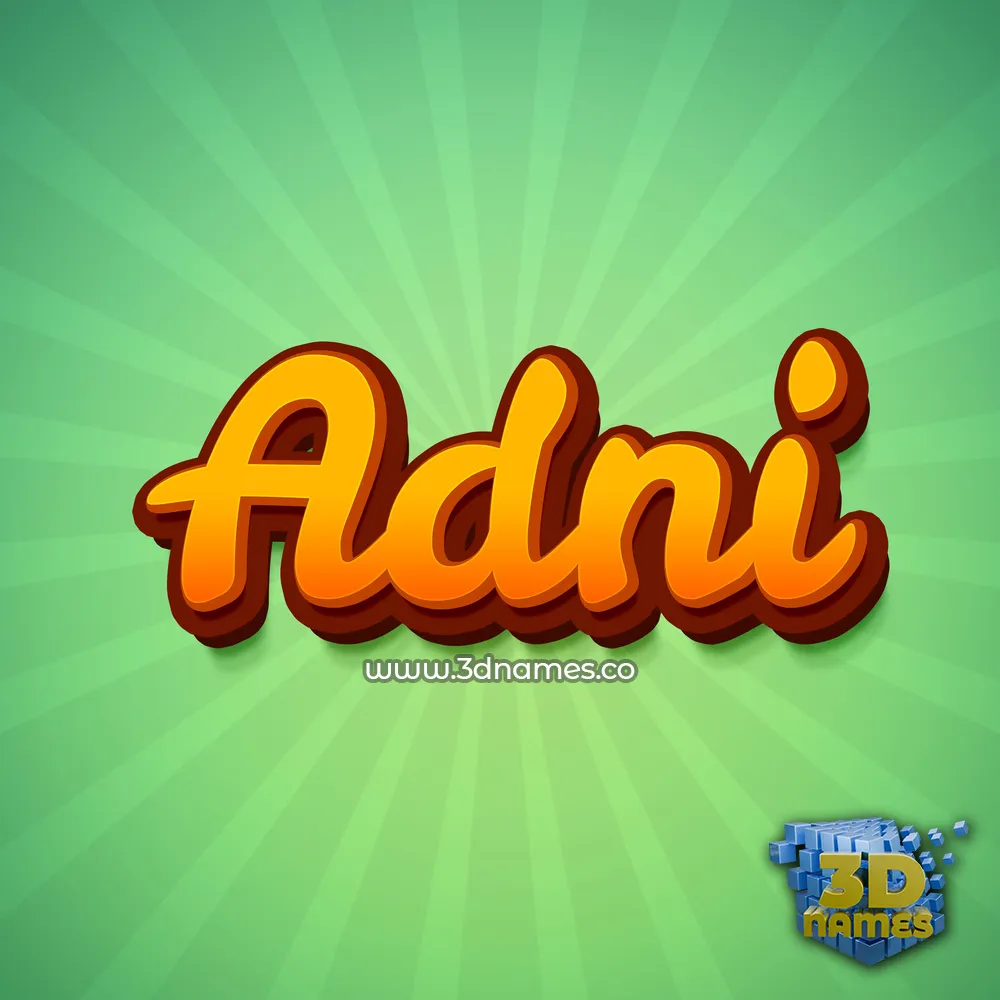 adni in Green Rays style - 3D name wallpaper