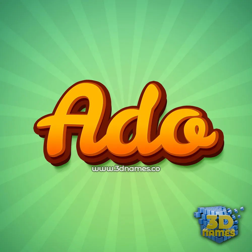 ado in Green Rays style - 3D name wallpaper