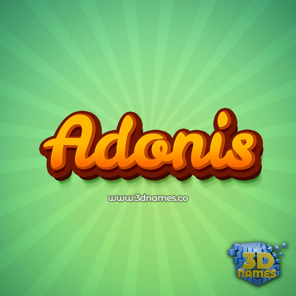 adonis in Green Rays style - 3D name wallpaper