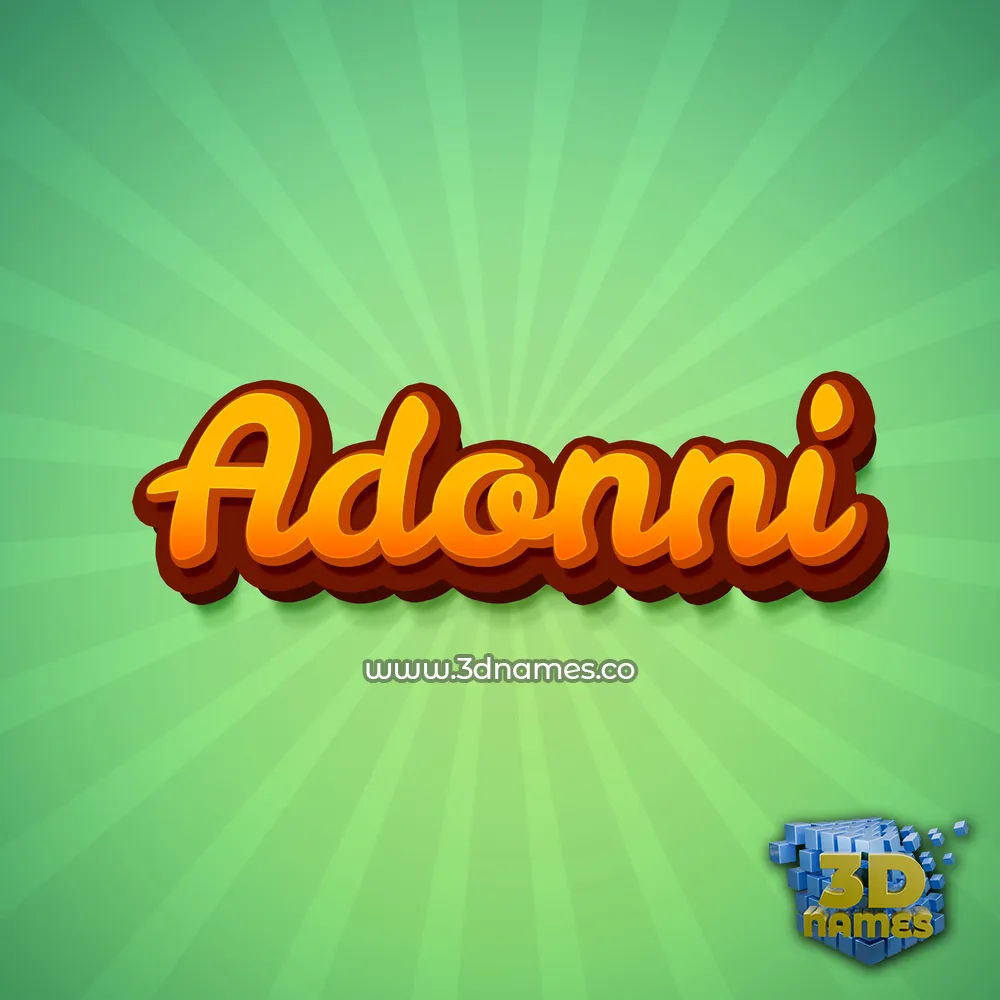 adonni in Green Rays style - 3D name wallpaper