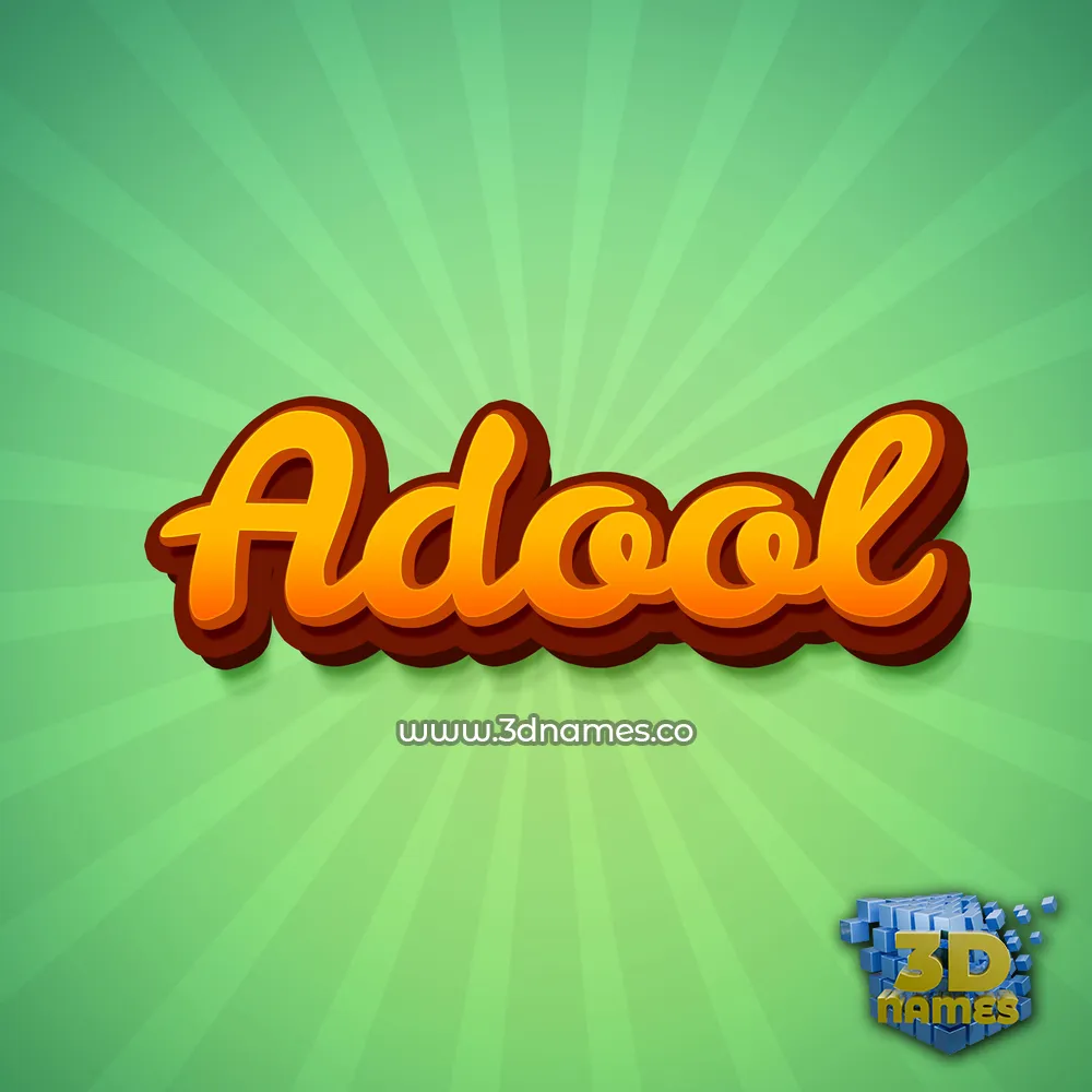 adool in Green Rays style - 3D name wallpaper