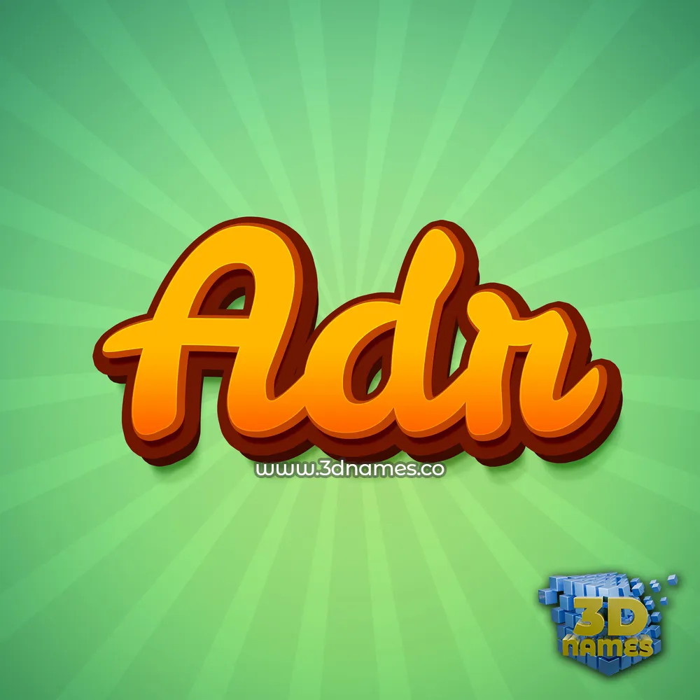 adr in Green Rays style - 3D name wallpaper