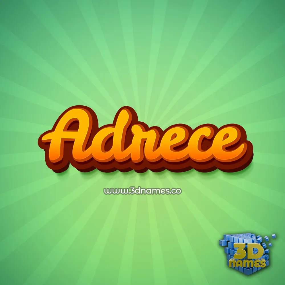 adrece in Green Rays style - 3D name wallpaper