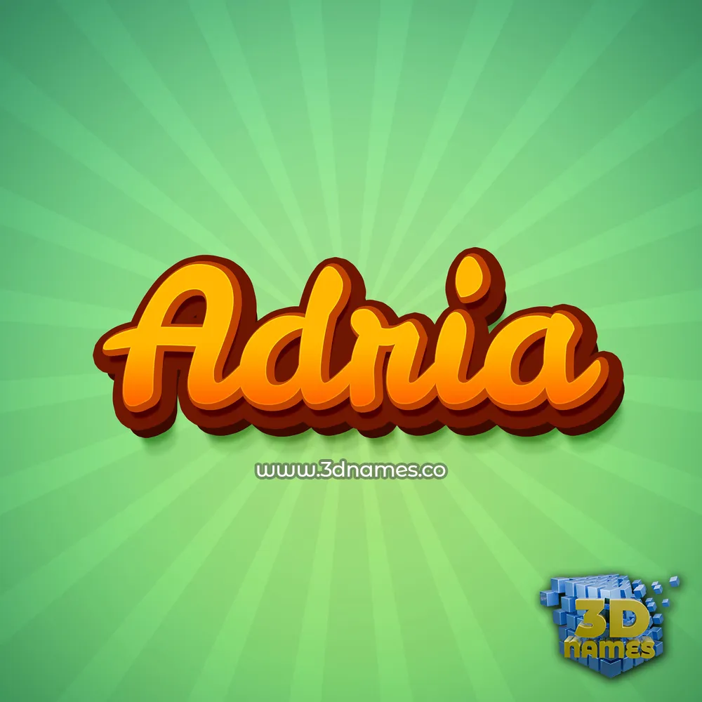 adria in Green Rays style - 3D name wallpaper