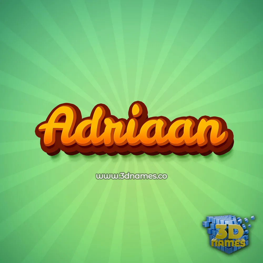 adriaan in Green Rays style - 3D name wallpaper