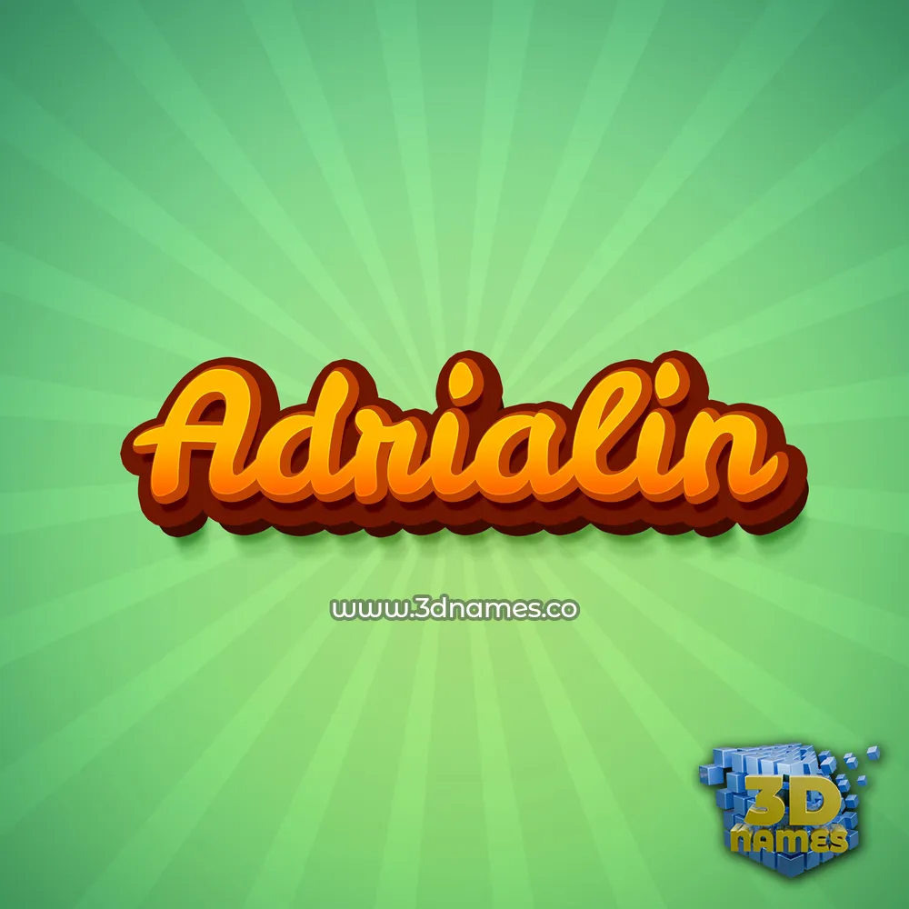 adrialin in Green Rays style - 3D name wallpaper