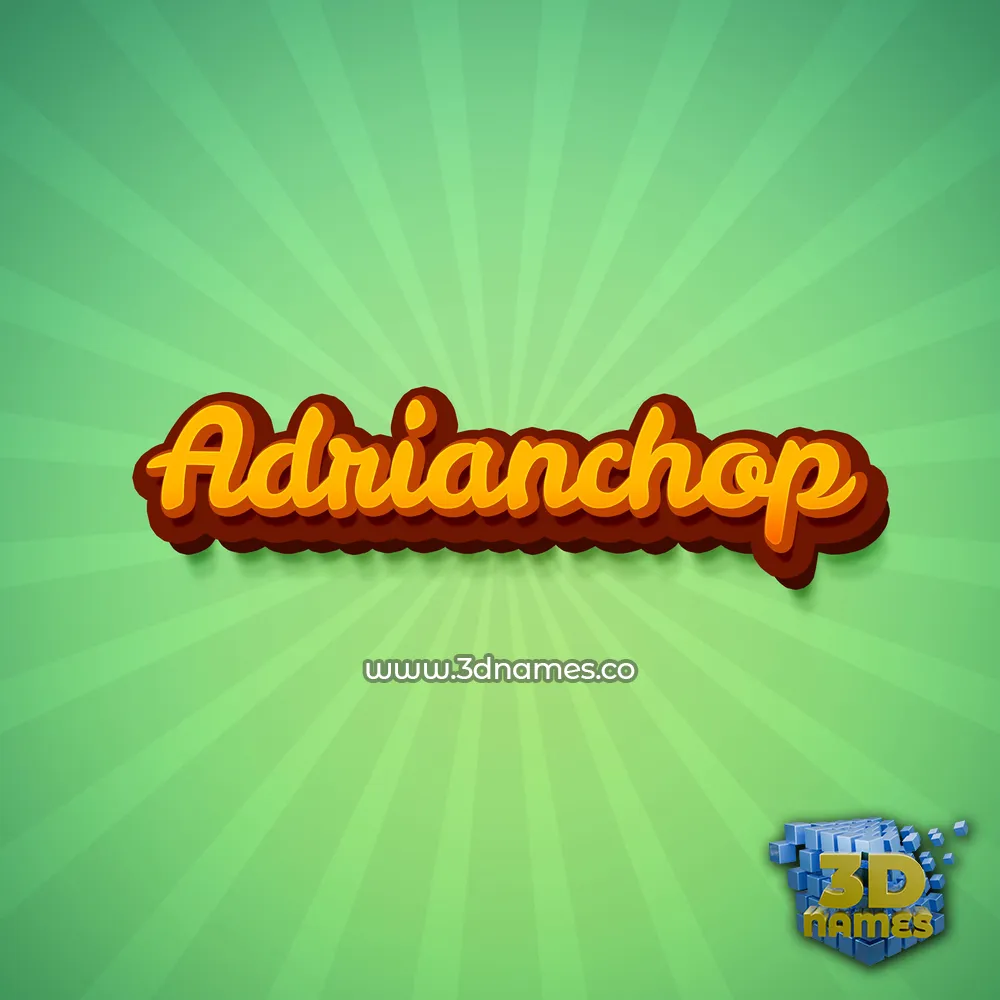 adrianchop in Green Rays style - 3D name wallpaper